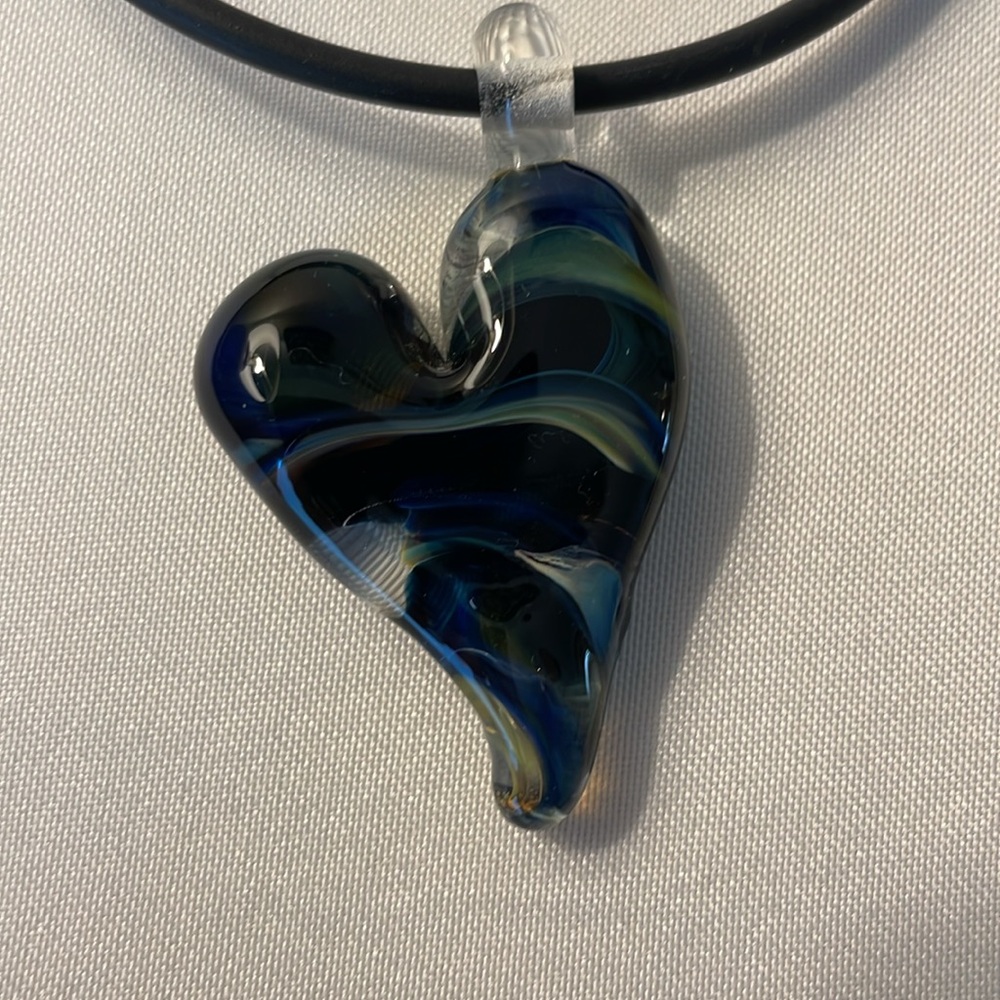 Art Glass Pendant on Black cord